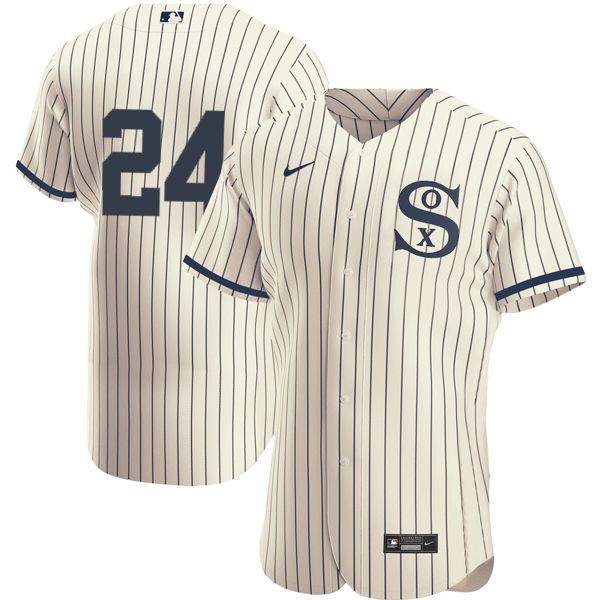 Men's Cream/Navy Chicago White Sox #24 Yasmani Grandal 2021 Field of Dreams Flex Base Stitched Jersey